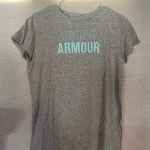 Light Gray/Turquoise Under Armour T-Shirt